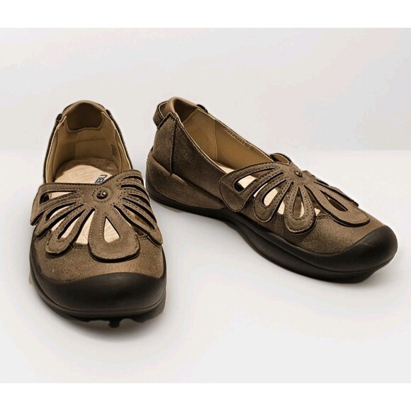 JBU Pearl Eco Vegan Ballet Flats Women’s 8M Tan Brown Cutout Comfort Sustainable - Picture 1 of 13